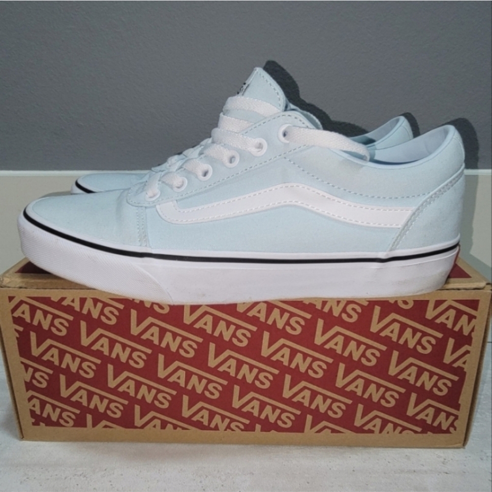 VANS Old Skool Ward Lo Sneaker Pastel Light Blue Women's 9.5 -Men's 8 -Rare Size